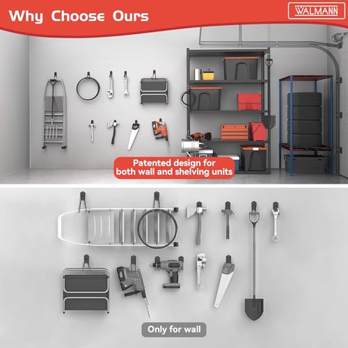 WALMANN Garage Storage Hooks, Wall Mount Utility Hooks for Tools - Image 5