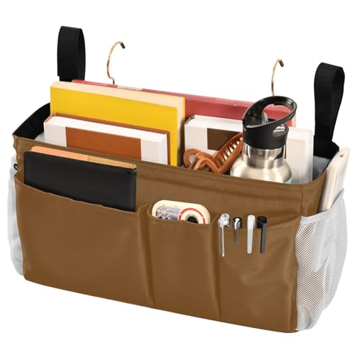 Brown Bedside Caddy Storage Bag Bedside Organizer for Bunk - Image 5