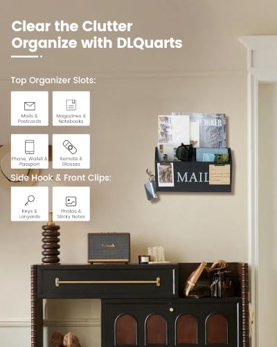 DLQuarts Solid Wood Mail Organizer Countertop or Wall - Image 5