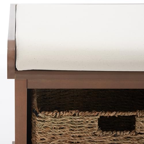 SAFAVIEH Furniture - Lonan Storage Bench - Sepia - Solid - Image 7