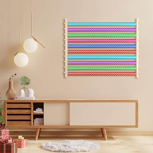 10 Tier Ribbon Holder Organizer Rack Wood Wrapping Paper Display - Image 6