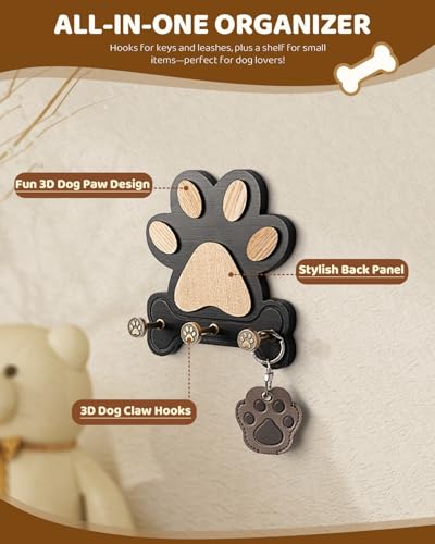 MTERSN Pine Wood Dog Leash Holder for Wall for Dog Walking - Image 6