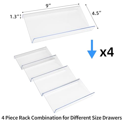 MIUKAA Clear Spice Drawer Organizer, 4 Pcs Seasoning Rack(jar not - Image 7