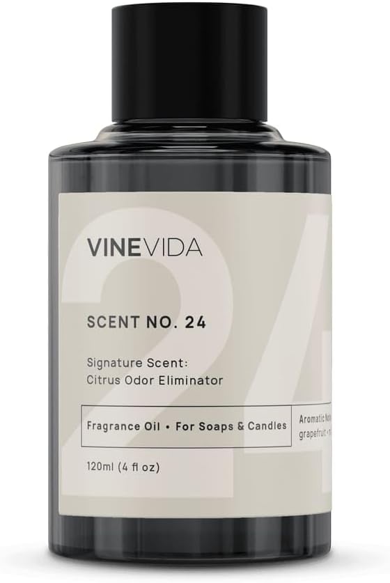 VINEVIDA [4oz] Citrus Odor Eliminator Fragrance Oil for Candle Making Scents for Soap Making, Perfume Oils, Soy Candles, Home, Pet Odor, Oil Diffusers, Reed Diffusers, Room Sprays, Linen Sprays
