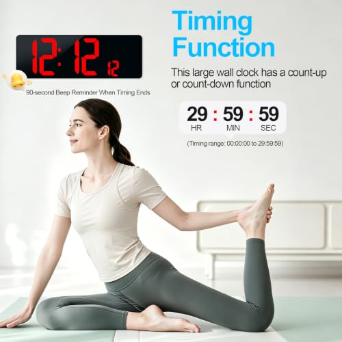 WiFi Sync 17.2" Large Digital Wall Clock, APP & Remote Control - Image 6