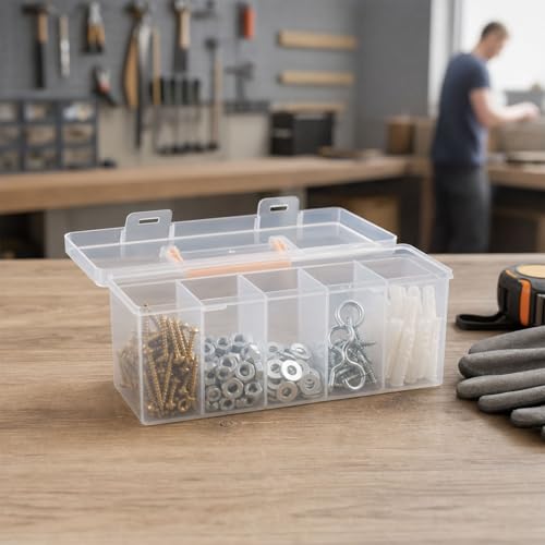 Tool Box Organizer, Clear Plastic Small Tool Box With 6 - Image 6