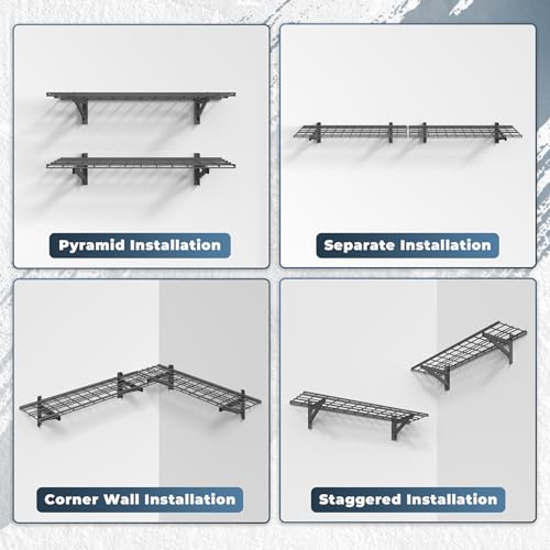 Jusgym 2 Pack Wall Mounted Garage Shelving, 1x4ft - Image 6