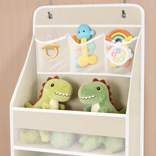 Univivi Over the Door Organizer for Baby Nursery, Beige Pattern - Image 5