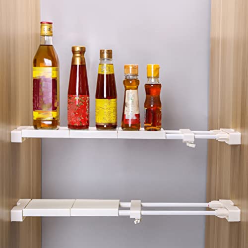 Extendable Narrow Closet Tension Shelf Slim Cupboard Divider Rod - Image 7