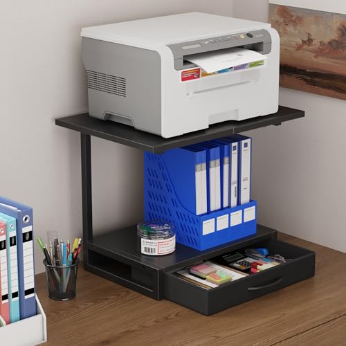YAOHUOO 2-Tier Desktop Printer Stand with Fabric | Home Organization - Image 5