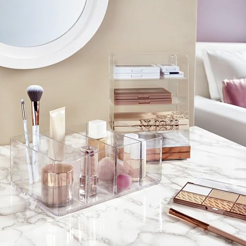 STORi 4-Compartment Clear Plastic Organizer, Rectangular Divided - Image 7