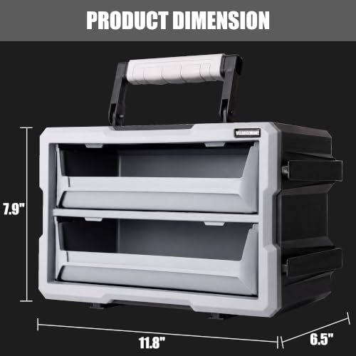 Modular Stackable Storage Organizer, 2 Bin Interlocking - Image 3