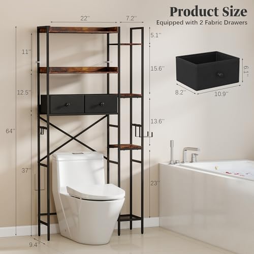 7-Tier Over the Toilet Storage Shelf, Large Bathroom - Image 3
