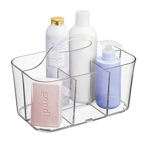 iDesign 4-Section Storage Caddy with Handle, Clear - Image 2