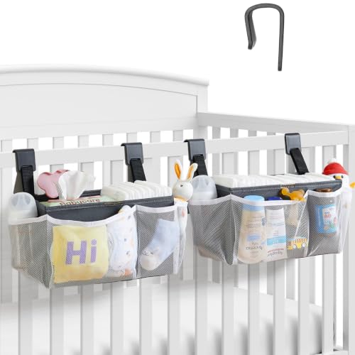 2-Pack Hanging Diaper Organizer for Crib, Playpen - Image 2