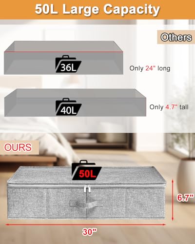 punemi 6.7 in Tall Sturdy Under Bed Storage Containers with Lid - Image 6