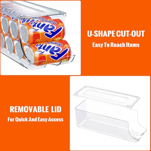 SCAVATA 2 Pack Soda Can Organizer for Refrigerator, Stackable - Image 5