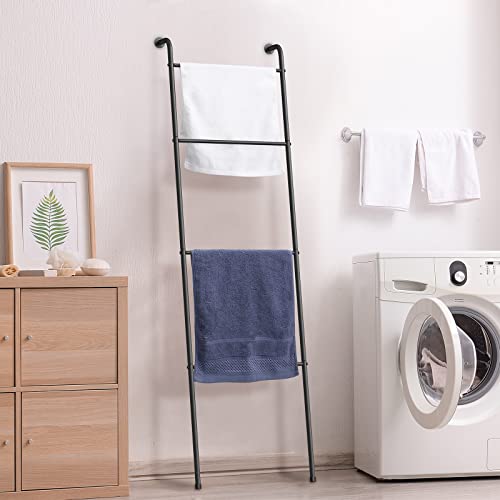 ABQ Black Blanket Ladder Towel Rack for Pool - Image 5