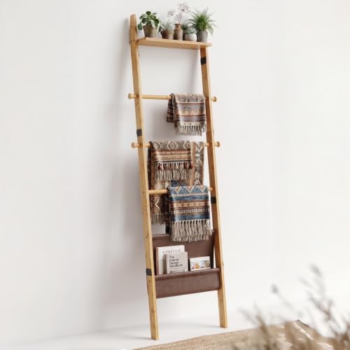 BAMBANG 71" 4-in-1 Blanket Ladder for Living Room, 5-Tier - Image 2