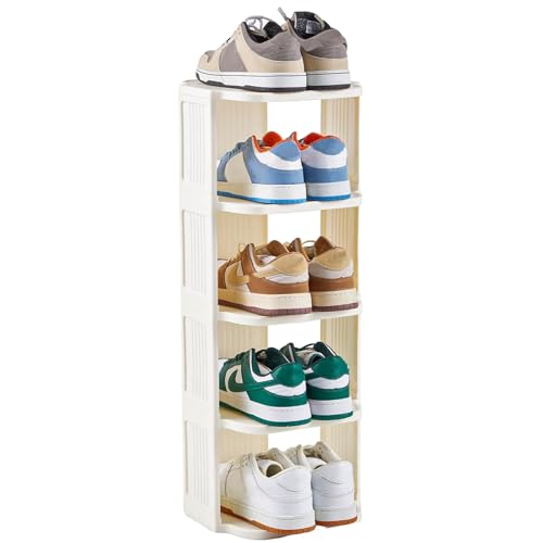 UFORU 5-Tier Small Vertical Shoe Rack,Plastic Shoe Organizer - Image 2