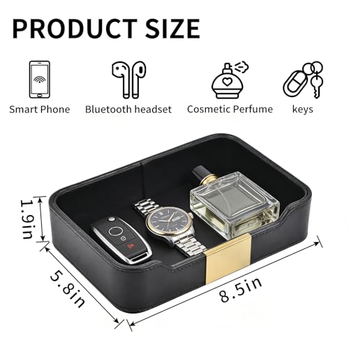 Luxury Leather Valet Tray Desktop Storage Organizer, | Jewelry Organiz - Image 4