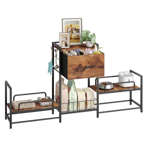 HOOBRO Dog Feeding Station with Drawer, 2 Elevated Bowl - Image 2