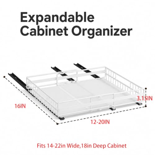 Pull Out Cabinet Organizer 12-20" W x 16" D, No Drill - Image 3