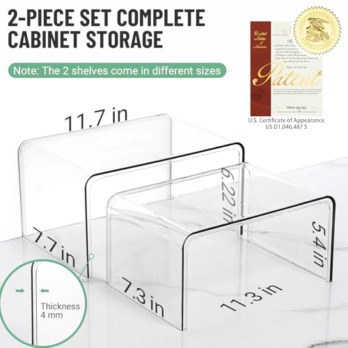 Bobomoment Clear Cabinet Organizer, Stackable Shelf - Image 3