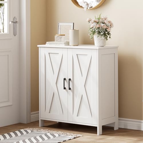 Homleke Farmhouse Shoe Cabinet with 2 Barn Doors & W | Home Organizati - Image 7