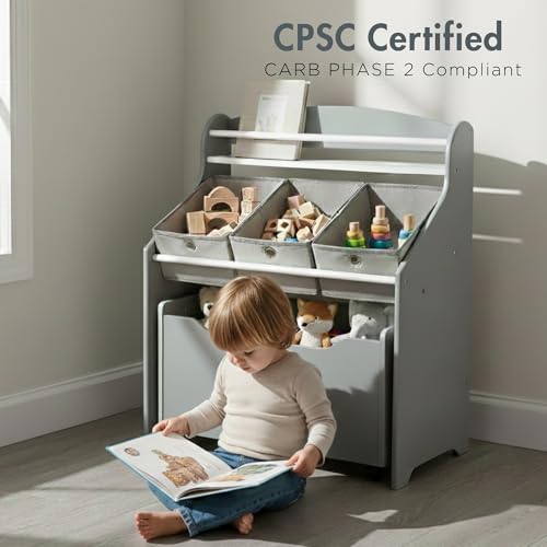 Humble Crew 3 in 1 Kids Bookshelf, Toy Organizer | Home Organization - Image 6