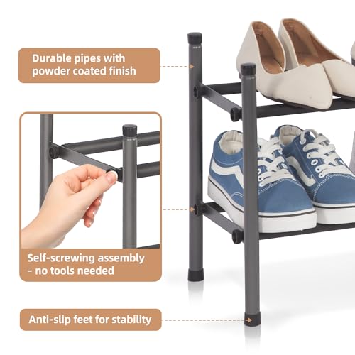STORAGE MANIAC Expandable Shoe Rack for Closet, 8 Pairs - Image 6
