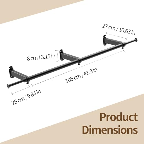 Luxspire 41" Extendable Wall Mount Clothes Rack | Home Organization - Image 3