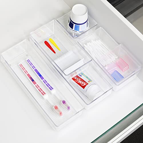 Simple Houseware Clear Desk Drawer Organizer, Assorted Sizes - Image 6