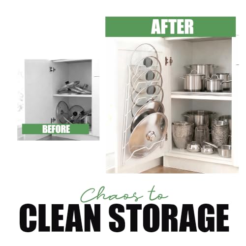 Evelots 6 Pot Lid Organizer for Cabinet or Pantry Wa | All Products - Image 4