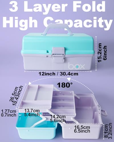TERGOO 12in 3-Layer Plastic Craft Organizers and Storage - Image 3