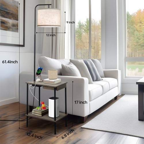 EOEYYOYB Floor Lamp with Table & Drawers, End Table Lamp with USB - Image 7