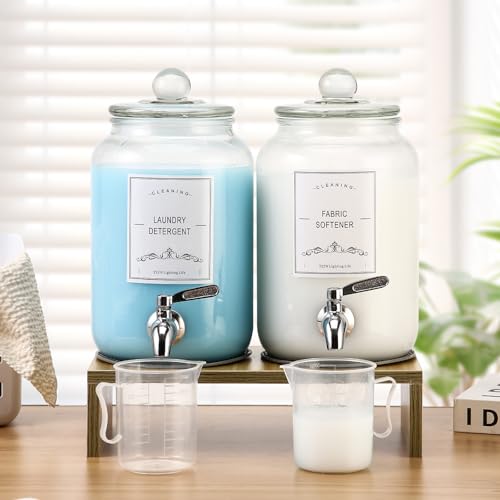 2-Pack Glass Laundry Detergent Dispenser with Stand, 106oz - Image 6