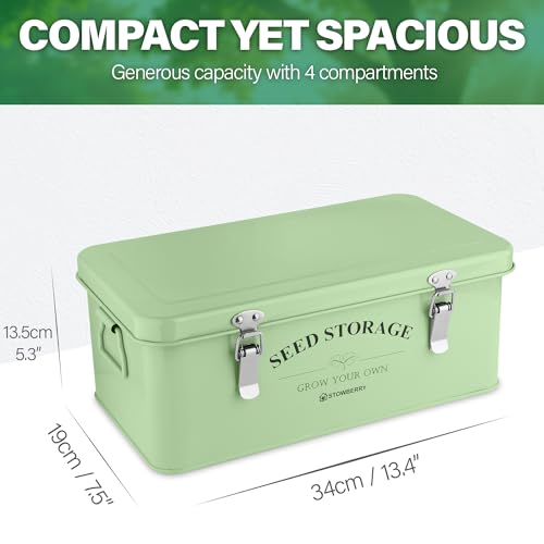 Seed Storage Box Organiser - Seed Tin with 4 Handy Compartments - Image 3