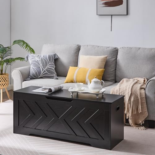 47.2” Storage Bench,Extra Large Wooden Storage Chest - Image 7