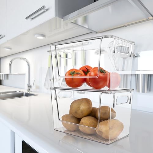 2 Pack Large Stackable Storage Bins, Plastic Container - Image 7