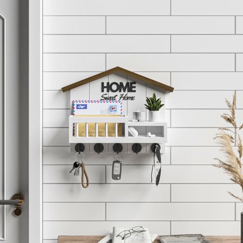 Key and Mail Holder for Wall, Wall Key Holder with Shelf - Image 5