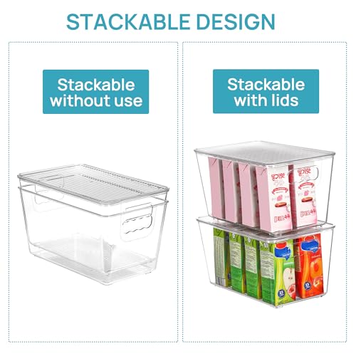Vtopmart 6 Pack Clear Stackable Storage Bins with Lids - Image 5