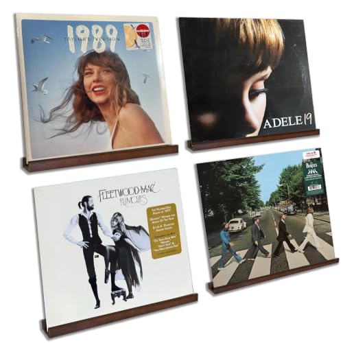 Vinyl Wall Mount Shelf,Floating Album Record Holder,4 Pack,Walnut - Image 7