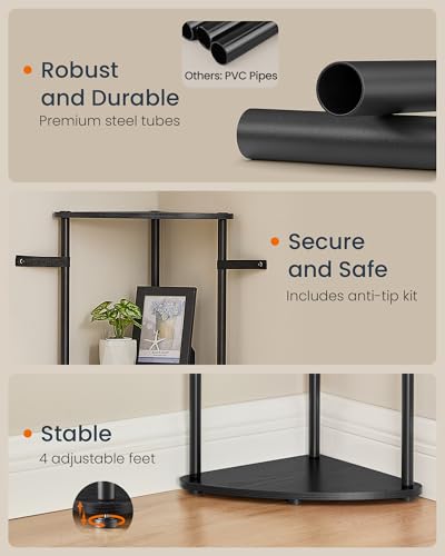 SONGMICS HOME 3-Tier Corner Shelf, Toolless Assembly - Image 7