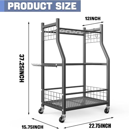 WALMANN Garden Tool Organizer with Wheels | Home Organization - Image 3