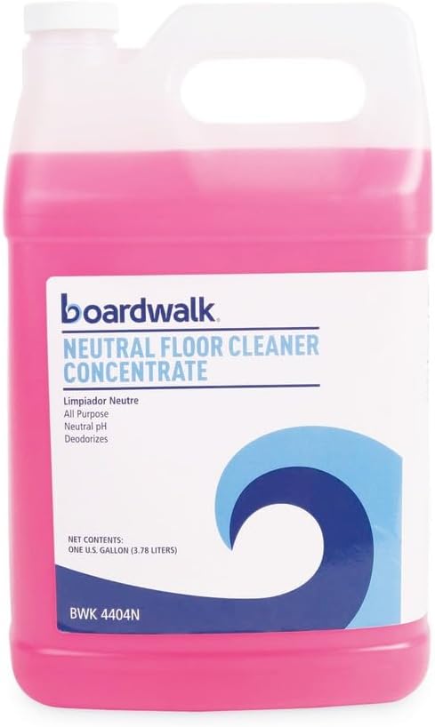 Boardwalk BWK4404NEA 1 Gallon Bottle Lemon Scent Neutral Floor Cleaner Concentrate