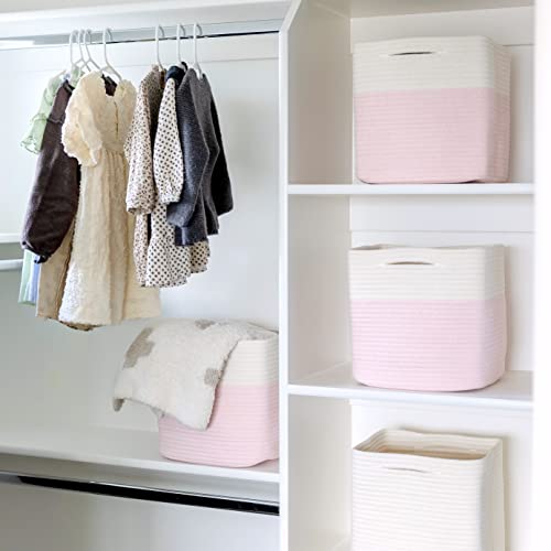 Storage Cubes 11 Inch Cotton Rope Woven Baskets | Home Organization - Image 6