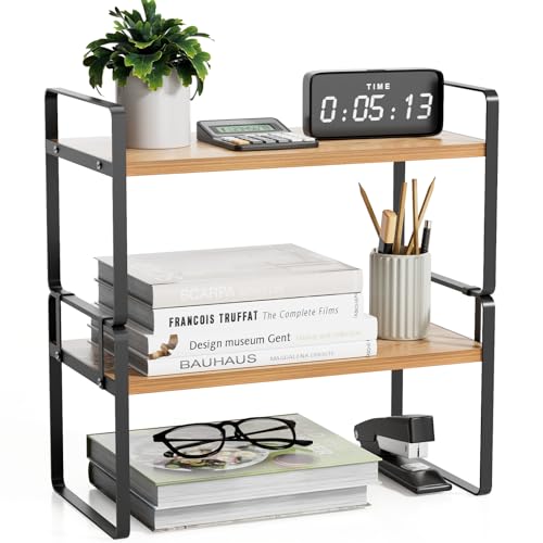 YGYQZ Desk Shelf Organizer, 2-Tier Desktop Bookshelf | All Products - Image 2