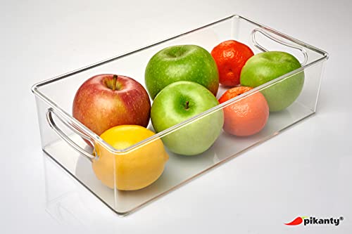 Pikanty Clear Refrigerator Organizer Bin with Handles — 11 Inch - Image 6