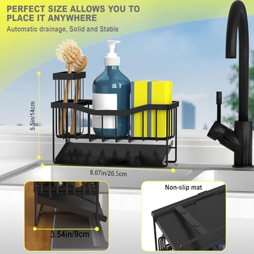 Fssvcd Maifan Sink Caddy Sponge Holder for Kitchen with Brush - Image 6